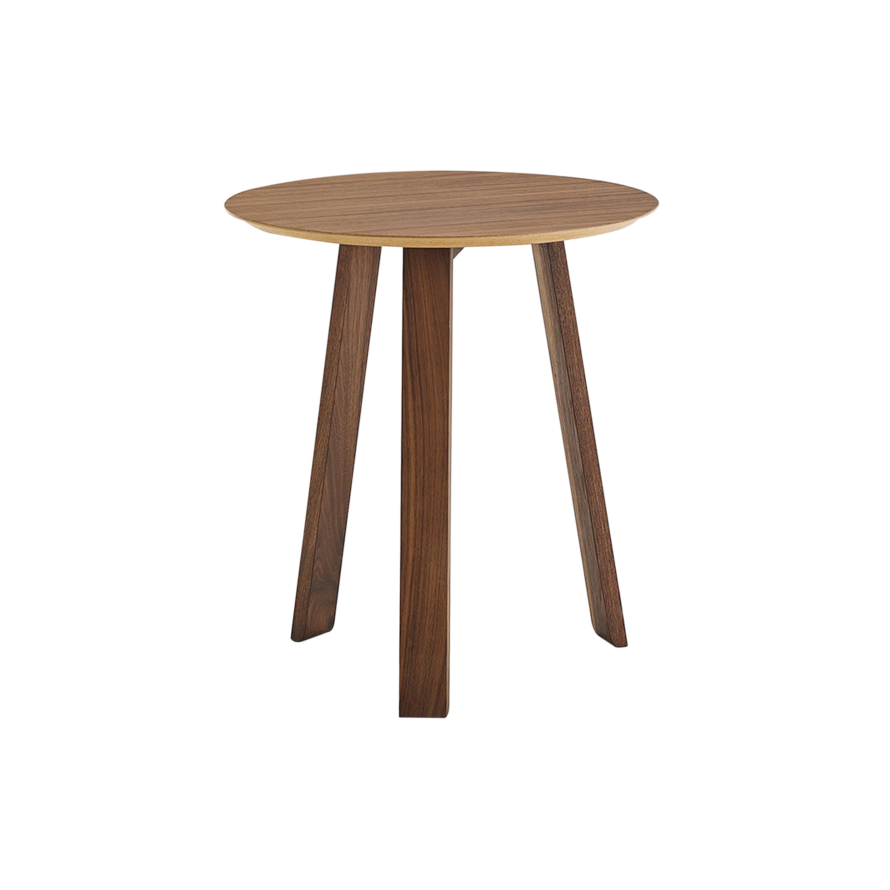 Stockholm Round Side Table: Wood + High + Whitened Oak + Walnut Stained Oak