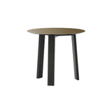 Stockholm Round Side Table: Low + Bronze Anodised Aluminum + Dark Grey Stained Oak