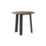 Stockholm Round Side Table: Low + Bronze Anodised Aluminum +  Ebony Stained Oak