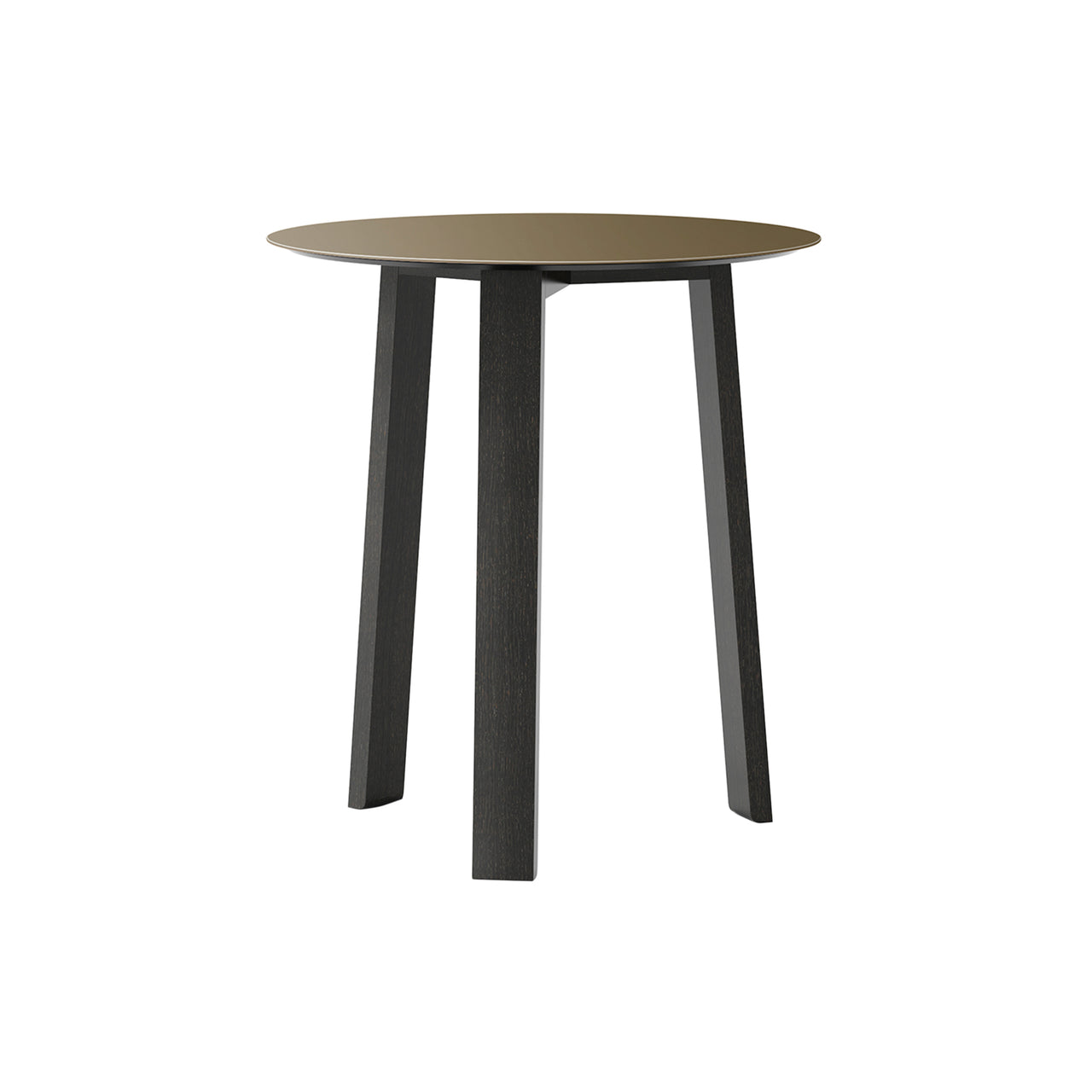 Stockholm Round Side Table: High + Bronze Anodised Aluminum + Dark Grey Stained Oak