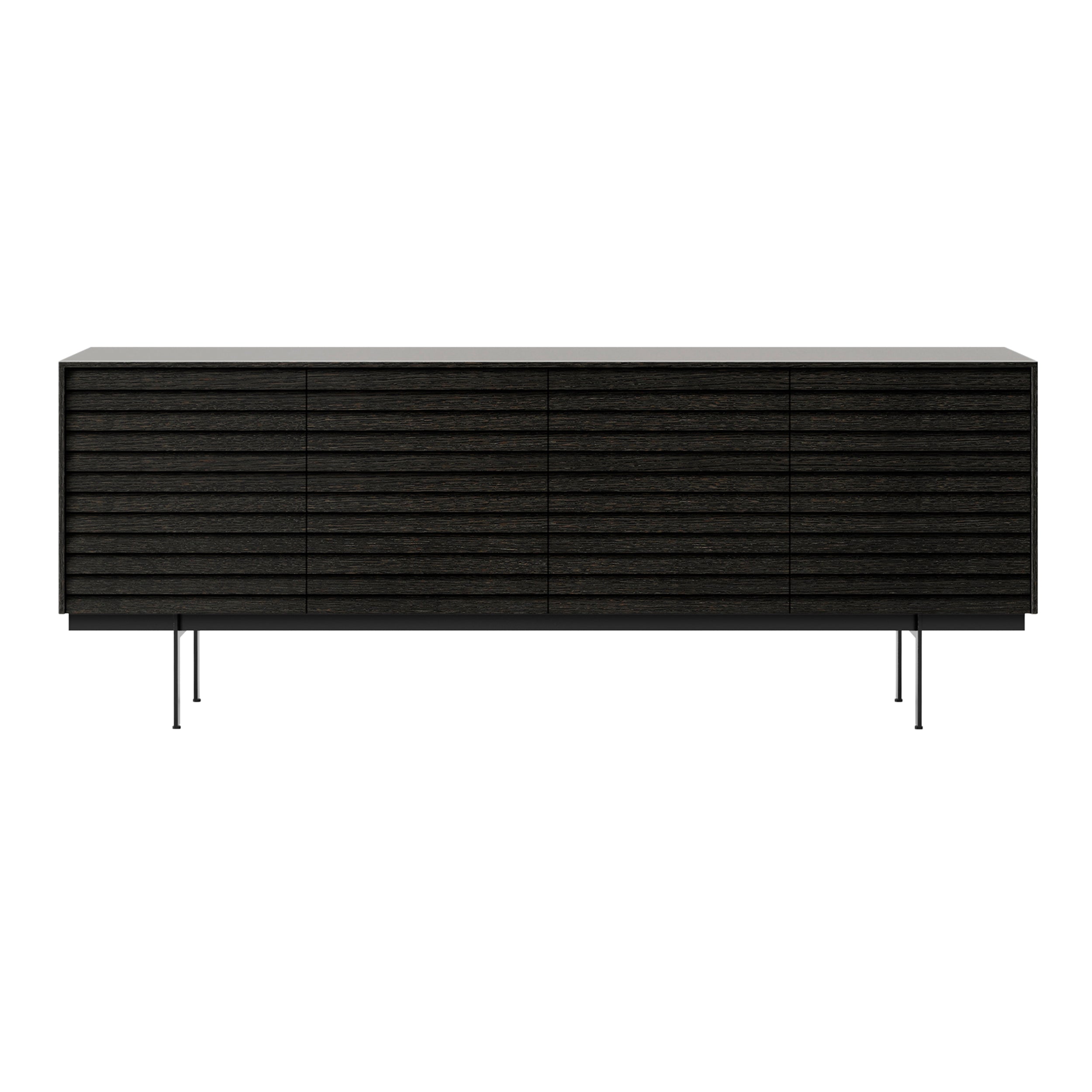 Sussex 12 Sideboard with Drawers: SSX431 + Dark Grey Stained Oak + Black