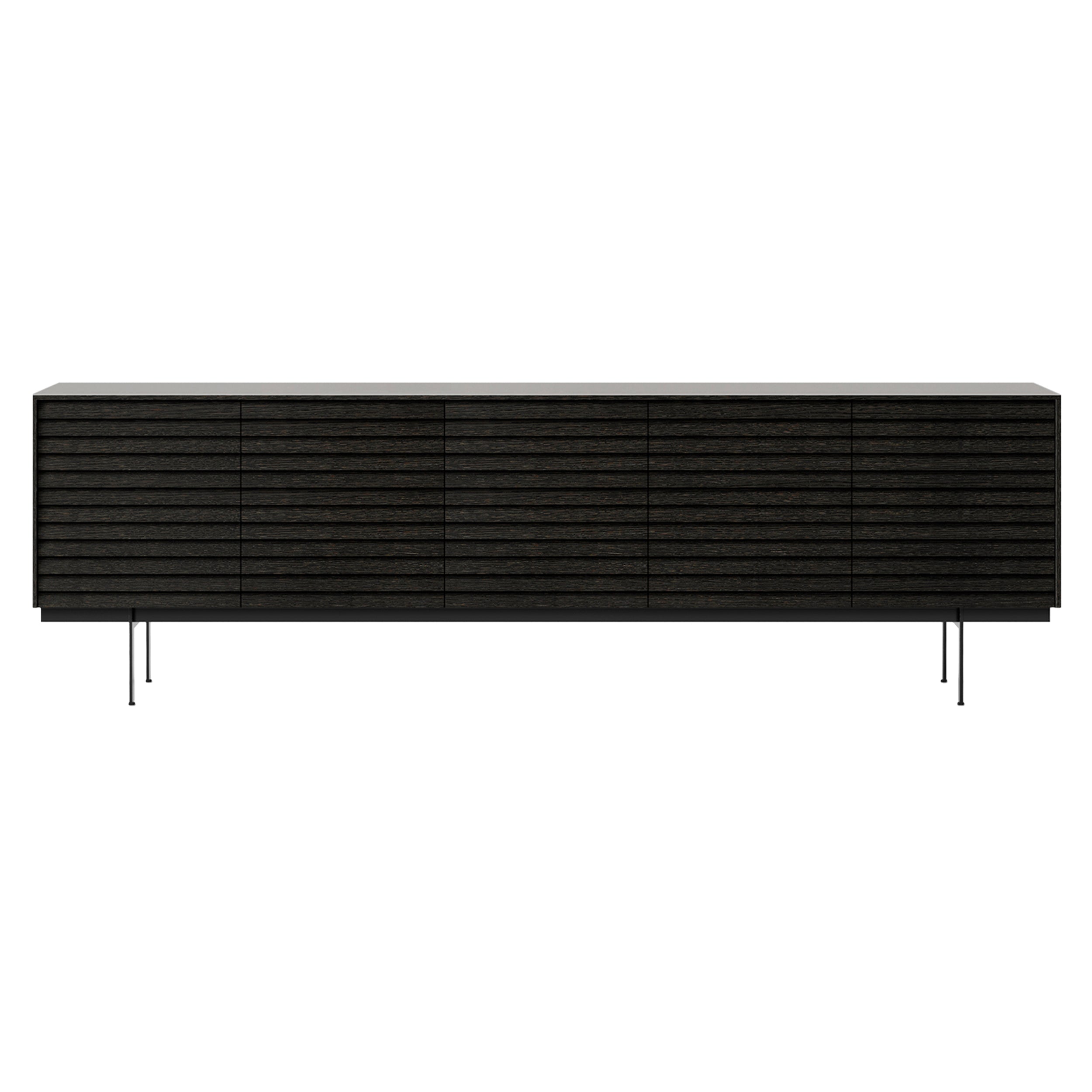 Sussex 12 Sideboard with Drawers: SSX531 + Dark Grey Stained Oak + Black