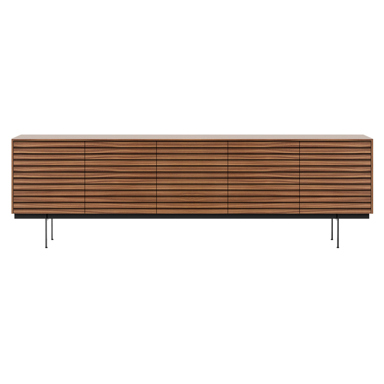 Sussex 12 Sideboard with Drawers: SSX531 + Super-Matt Walnut + Black 