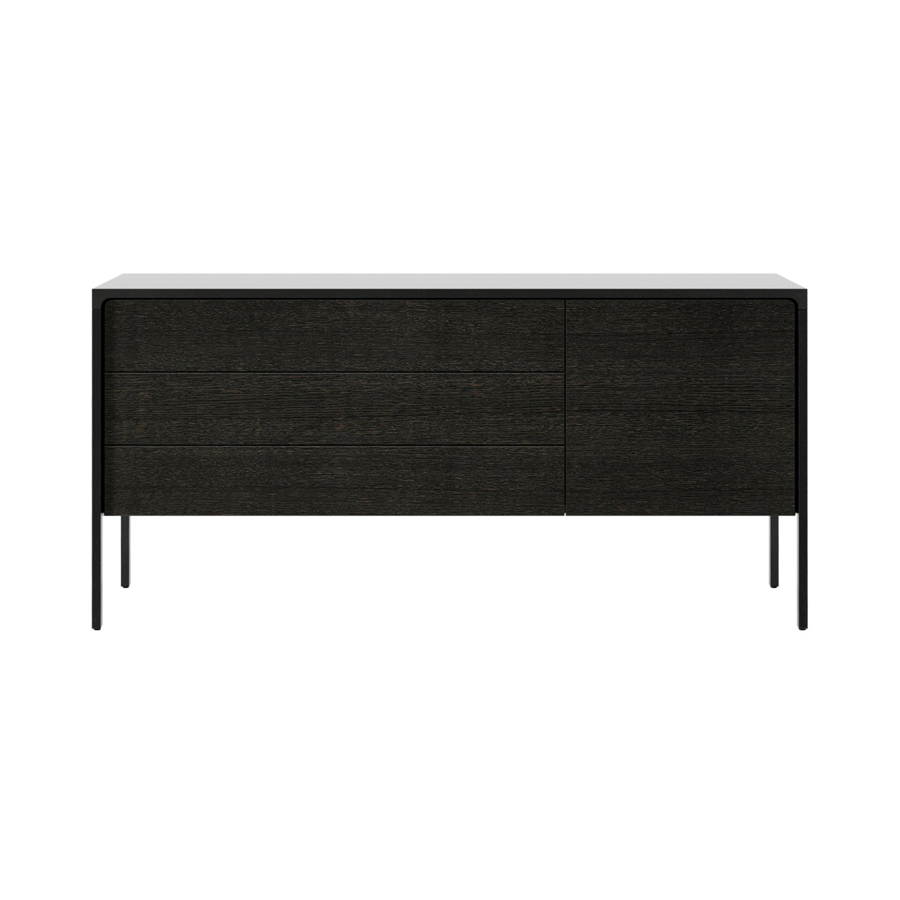 Tactile Sideboard: TAC211 + Dark Grey Stained Oak + Ebony Stained Oak