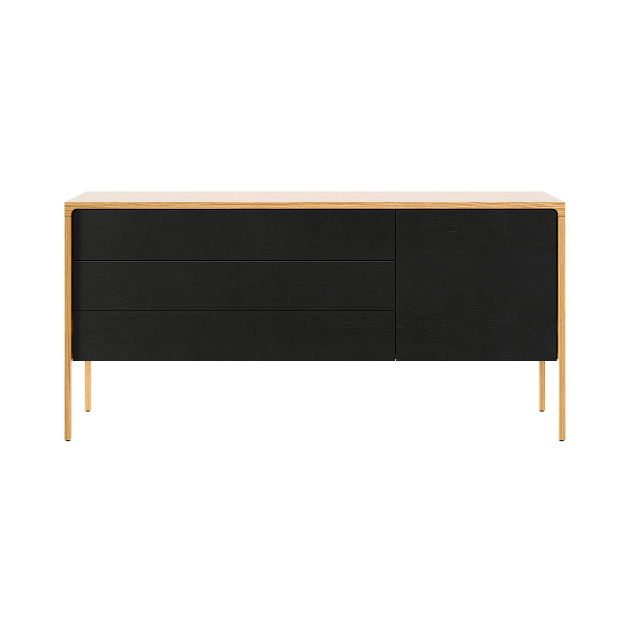 Tactile Sideboard: TAC211 + Ebony Stained Oak + Super-Matt Oak