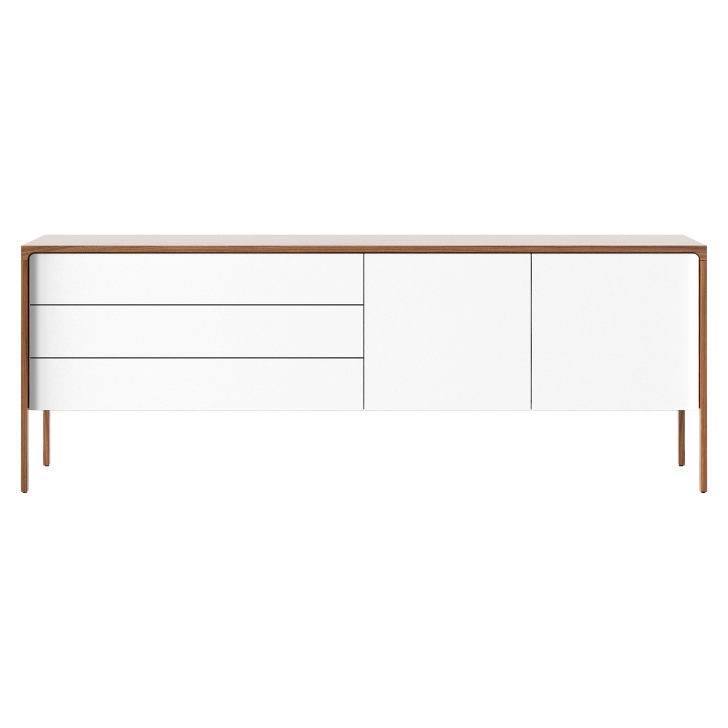Tactile Sideboard: TAC216 + White Texturised Lacquered + Super-Matt Walnut