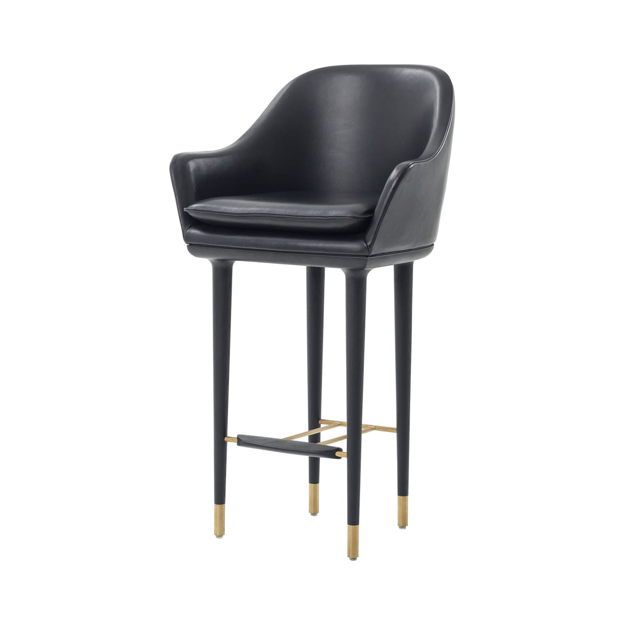 Lunar Bar Chair: Black Oak