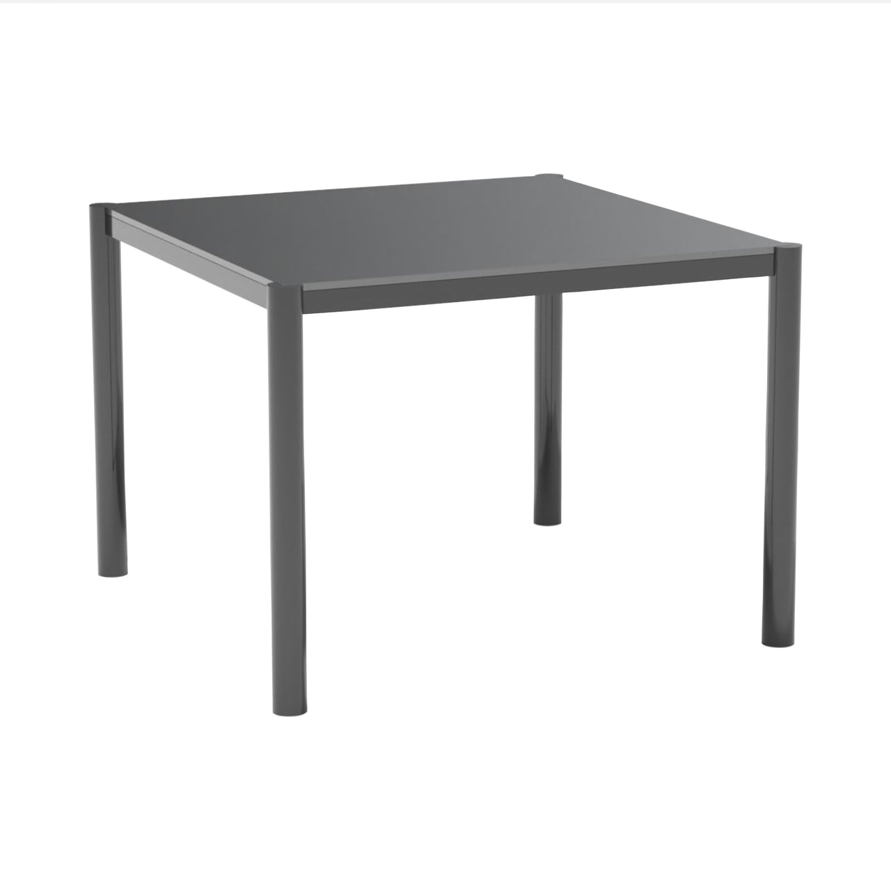 Get-Together Dining Table: Square + Black + Smoked Glass