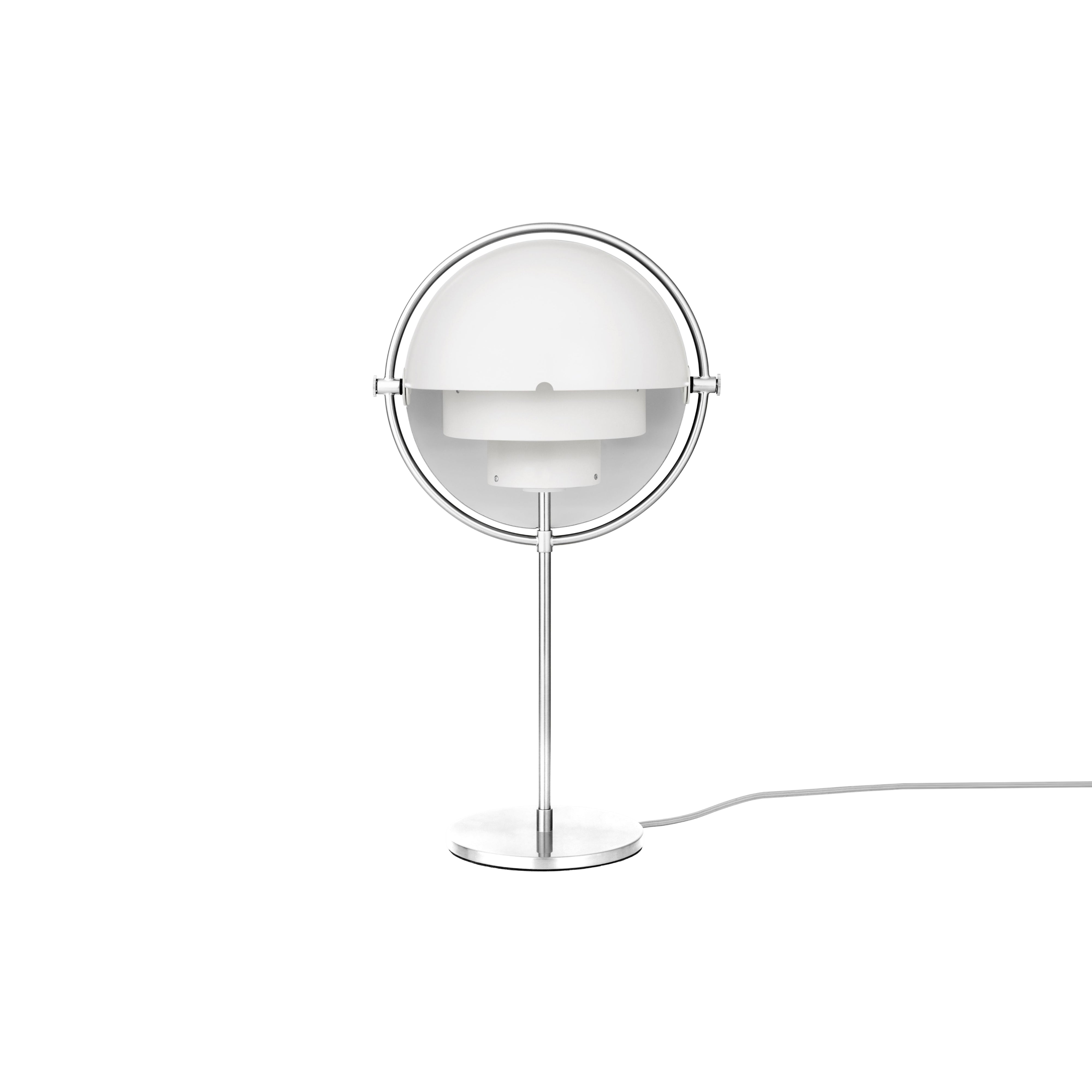 Multi-Lite Table Lamp: Chrome + White Semi Matt