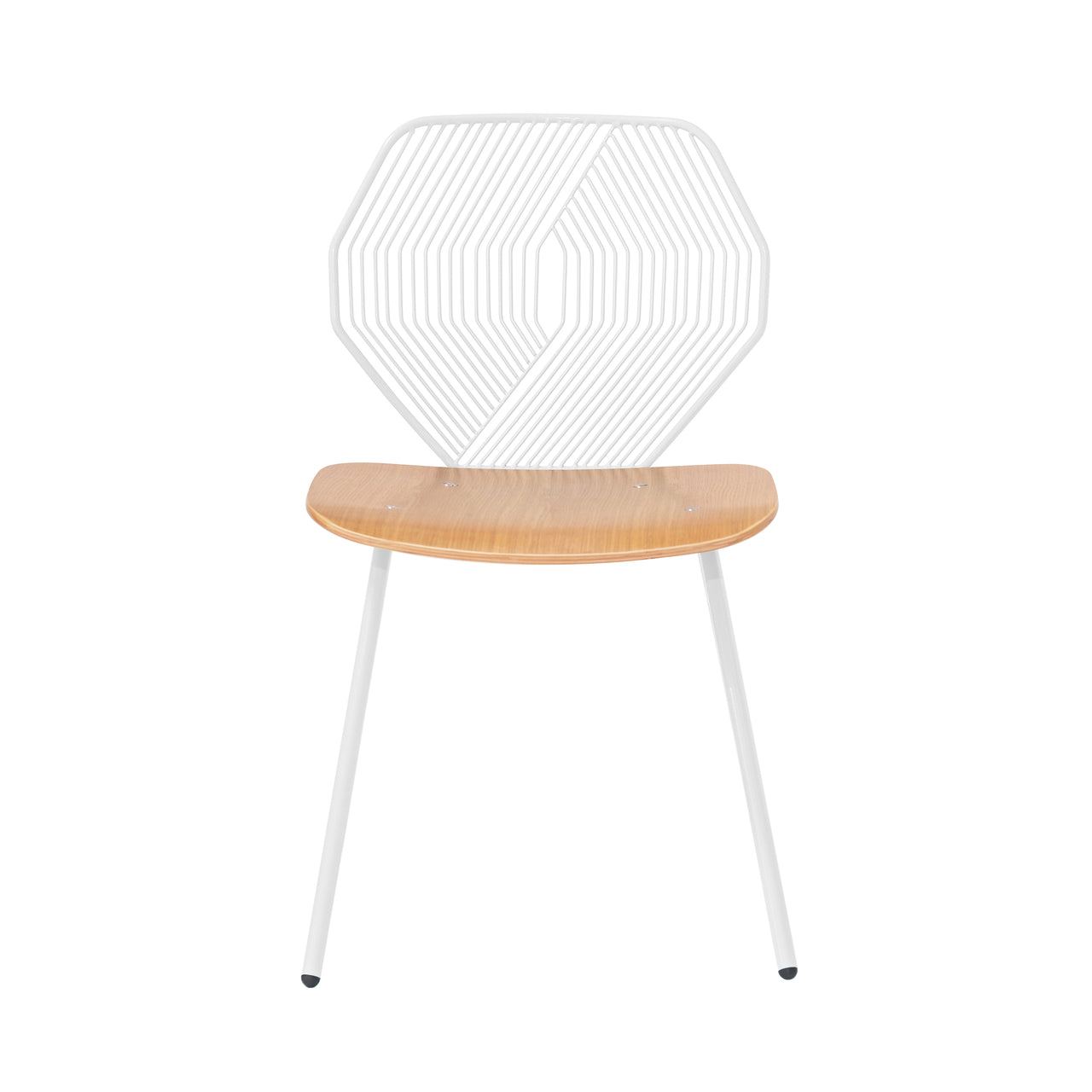 Wood and Wire Chair: White