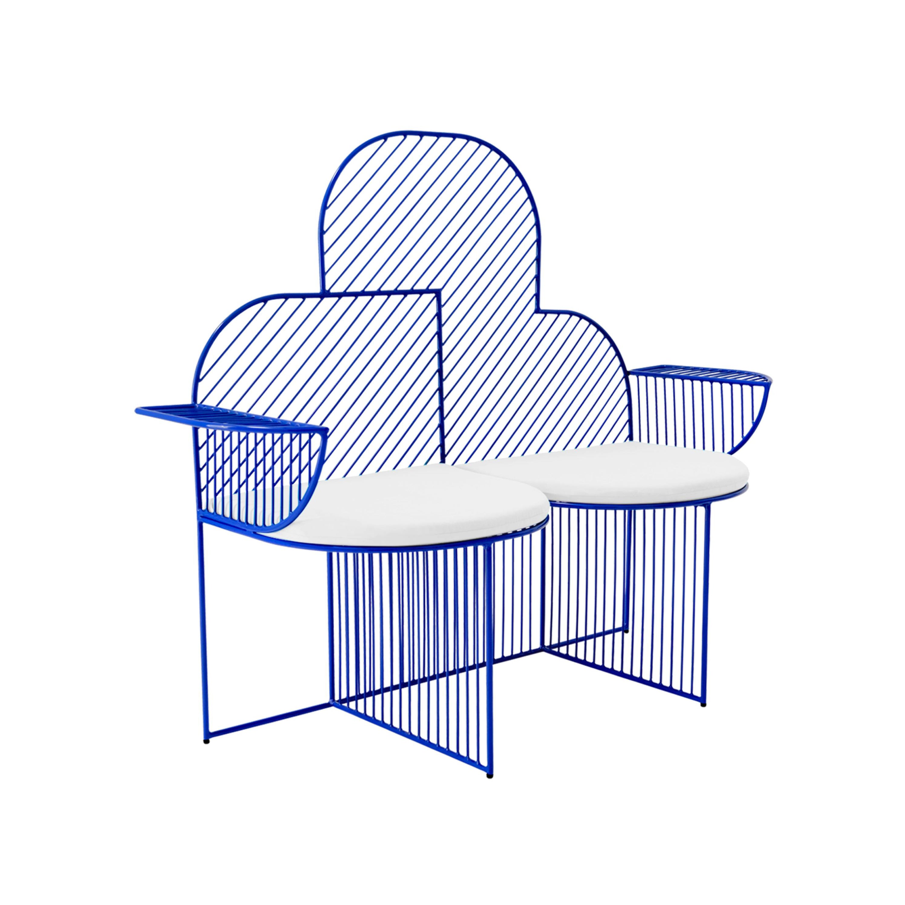 Cloud Bench: Electric Blue + White Seat Pad