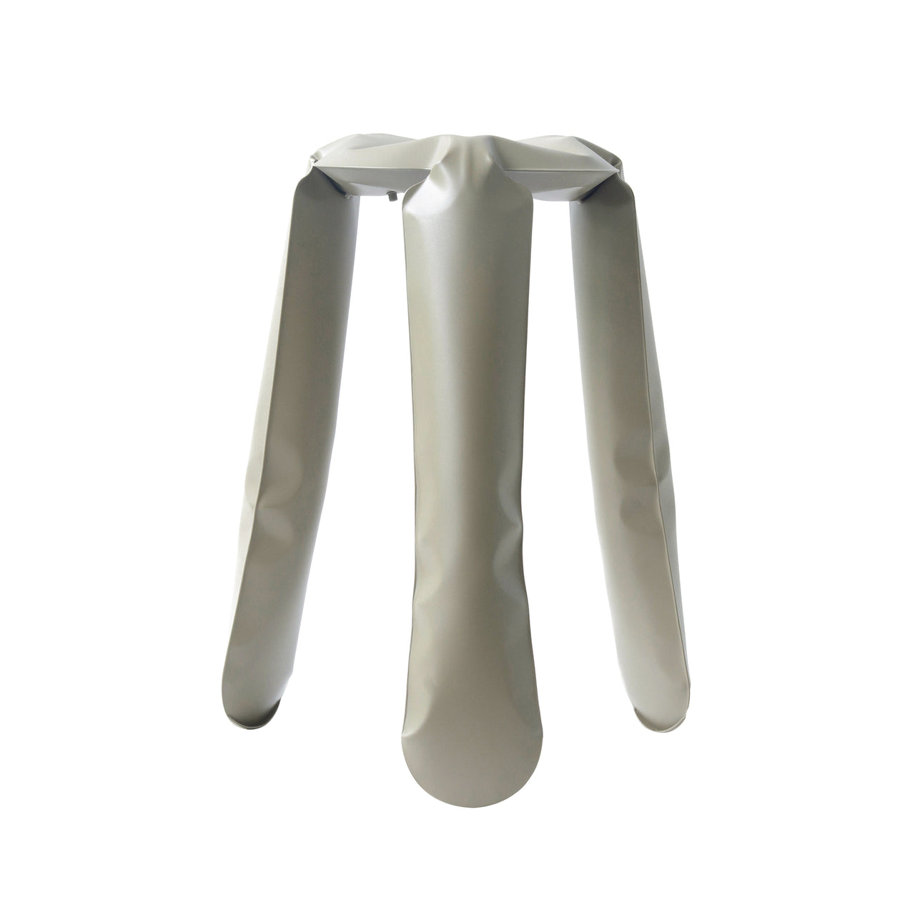 Plopp Kitchen Stool: Beige Grey + Carbon Steel