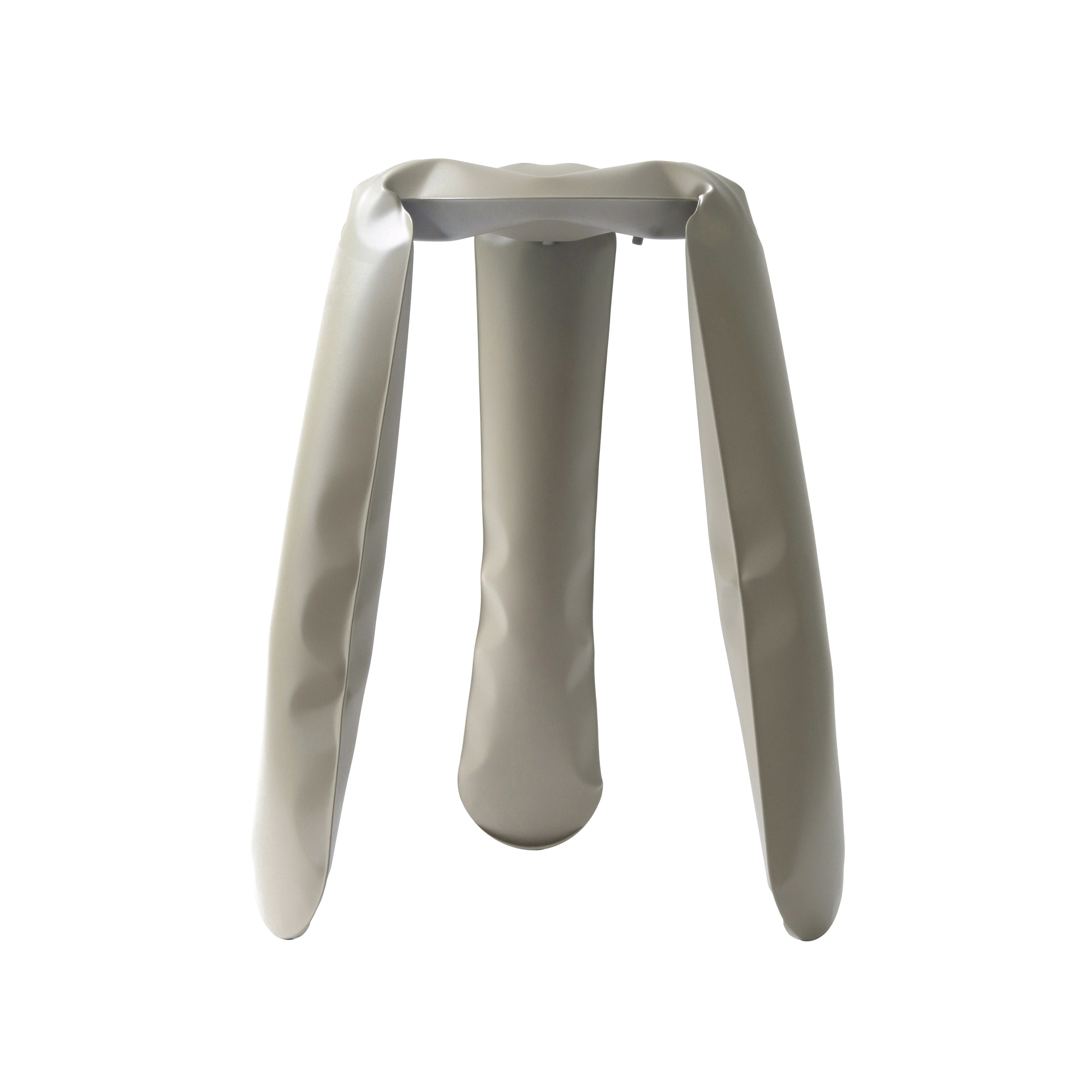 Plopp Kitchen Stool: Beige Grey + Carbon Steel