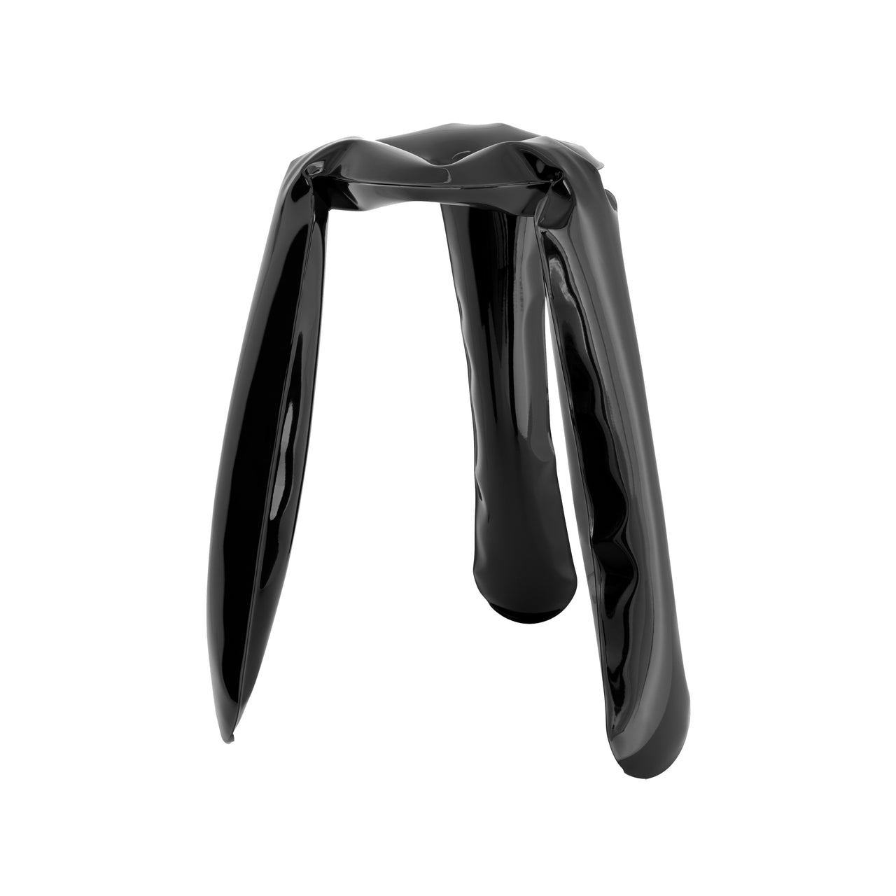 Plopp Kitchen Stool: Black Glossy + Carbon Steel