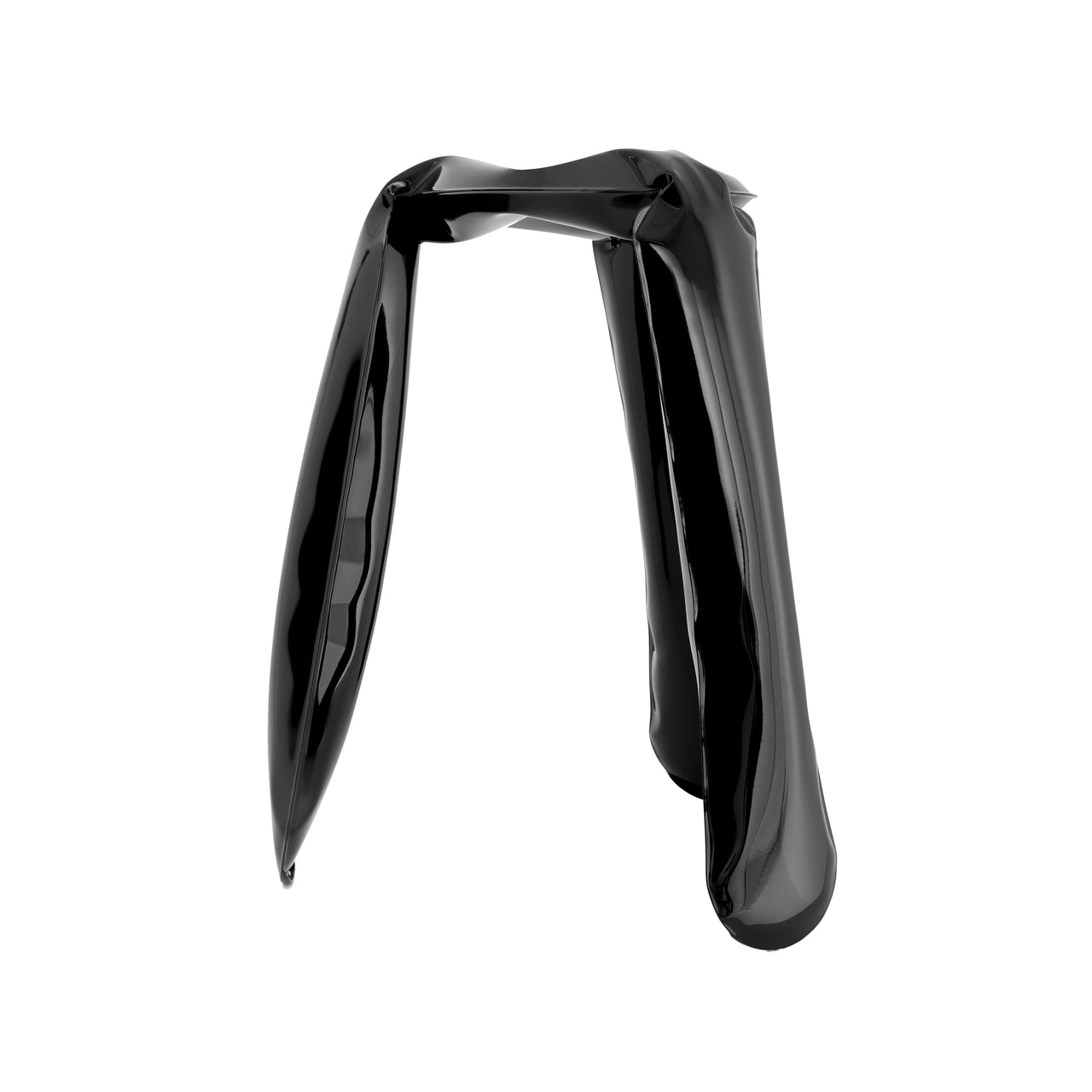 Plopp Kitchen Stool: Black Glossy + Carbon Steel