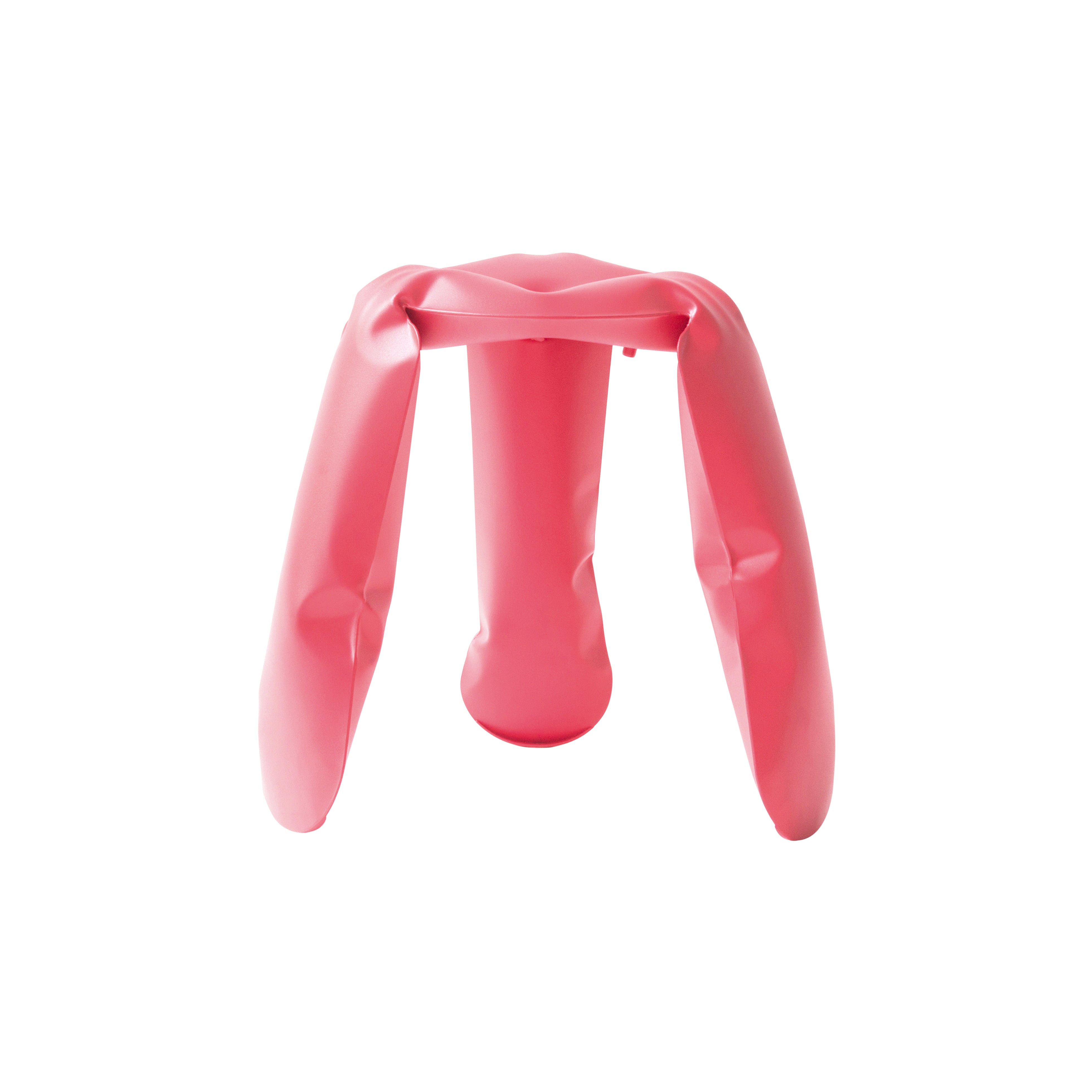 Plopp Metal Mini Footstool: Strawberry Red Carbon Steel