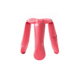 Plopp Metal Mini Footstool: Strawberry Red Carbon Steel