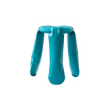 Plopp Metal Mini Footstool: Water Blue Carbon Steel