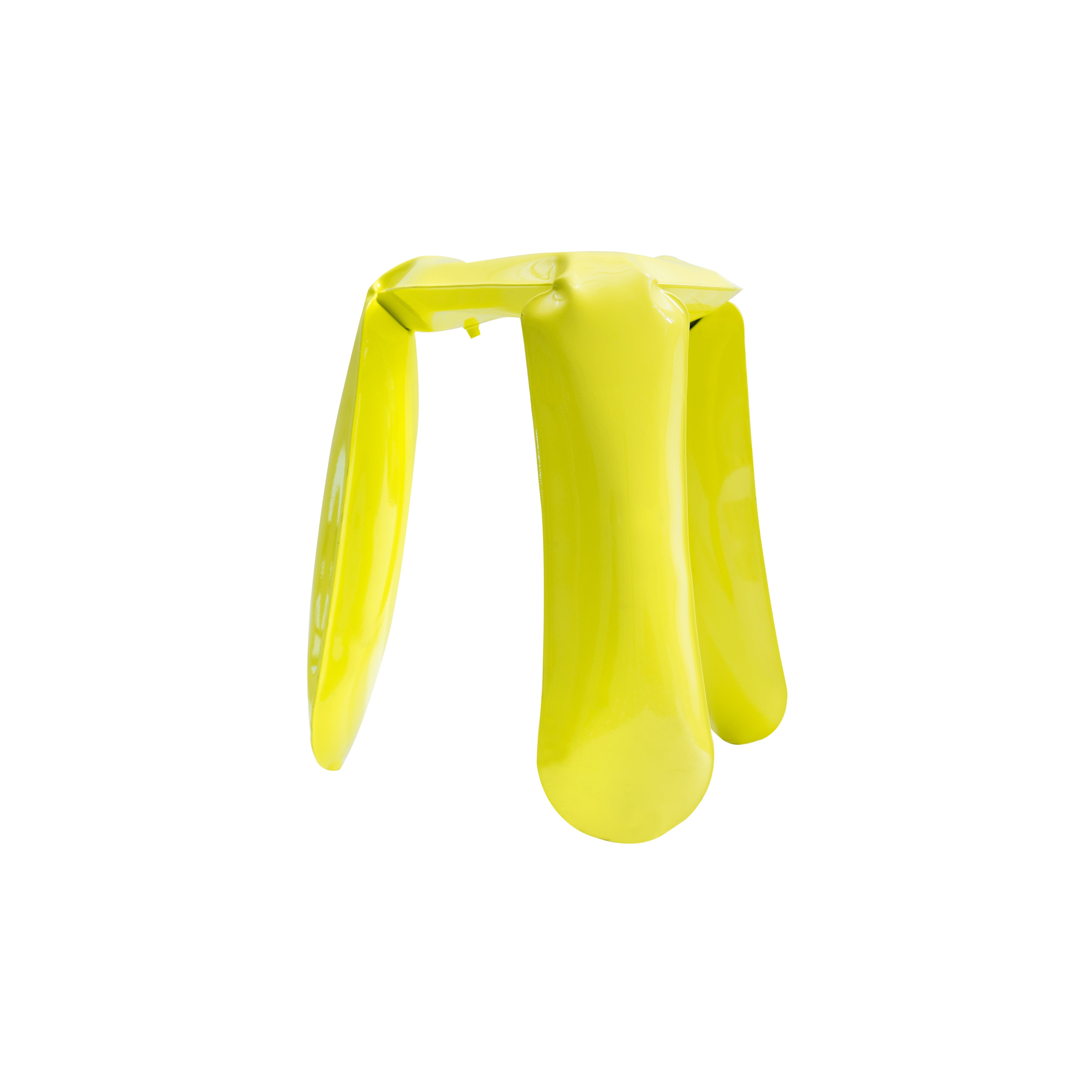 Plopp Metal Mini Footstool: Yellow Glossy Carbon Steel