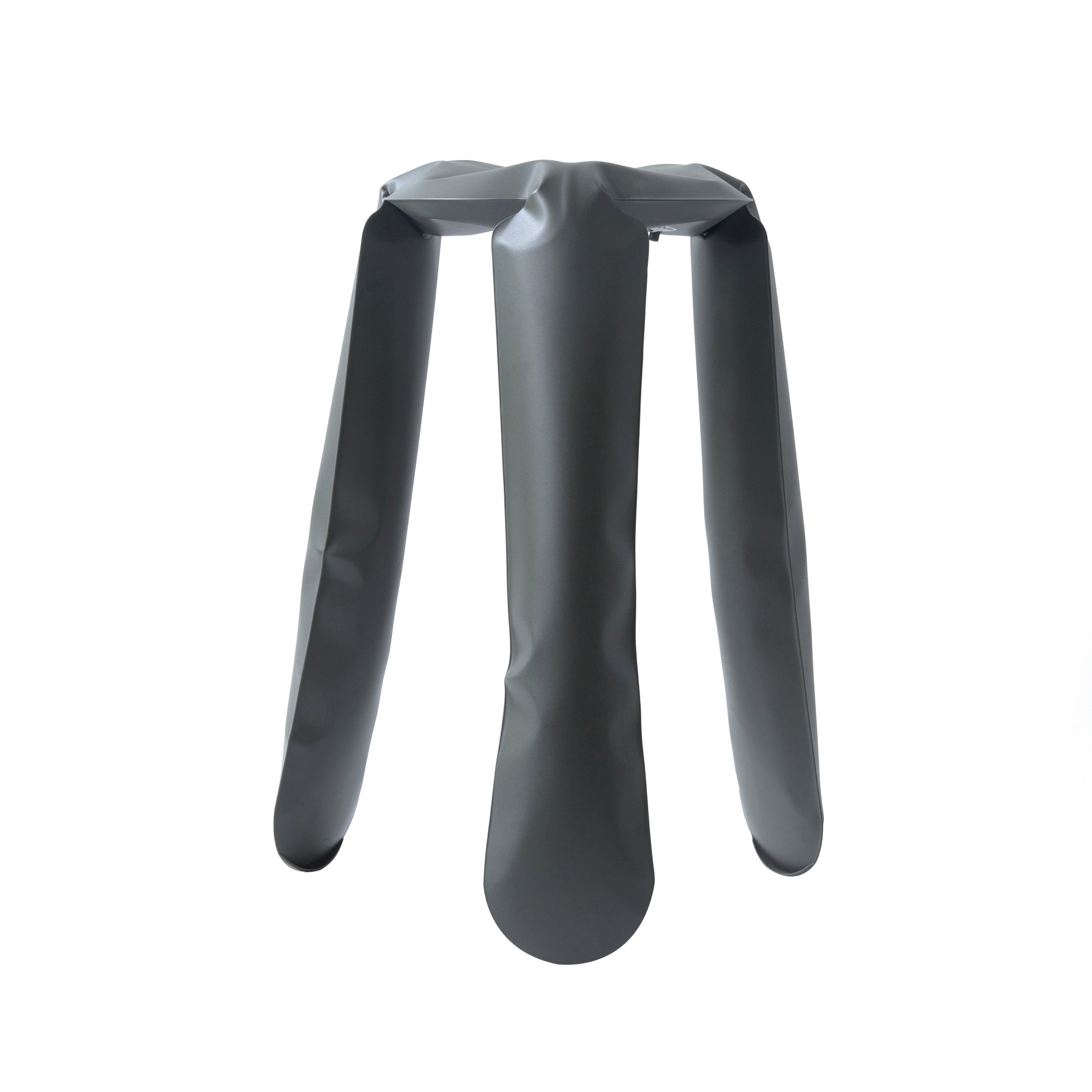 Plopp Kitchen Stool: Umbra Grey + Carbon Steel