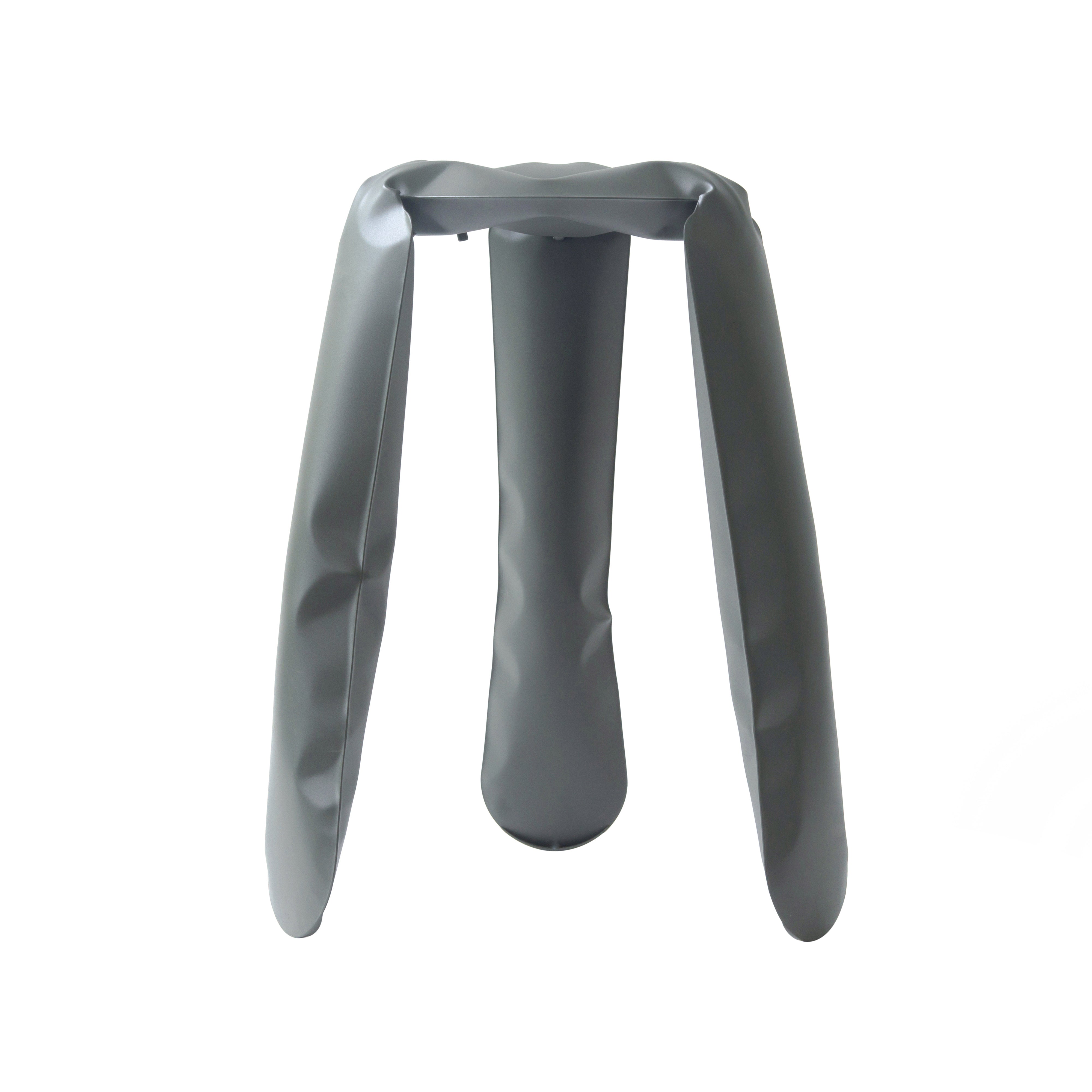 Plopp Kitchen Stool: Umbra Grey + Carbon Steel