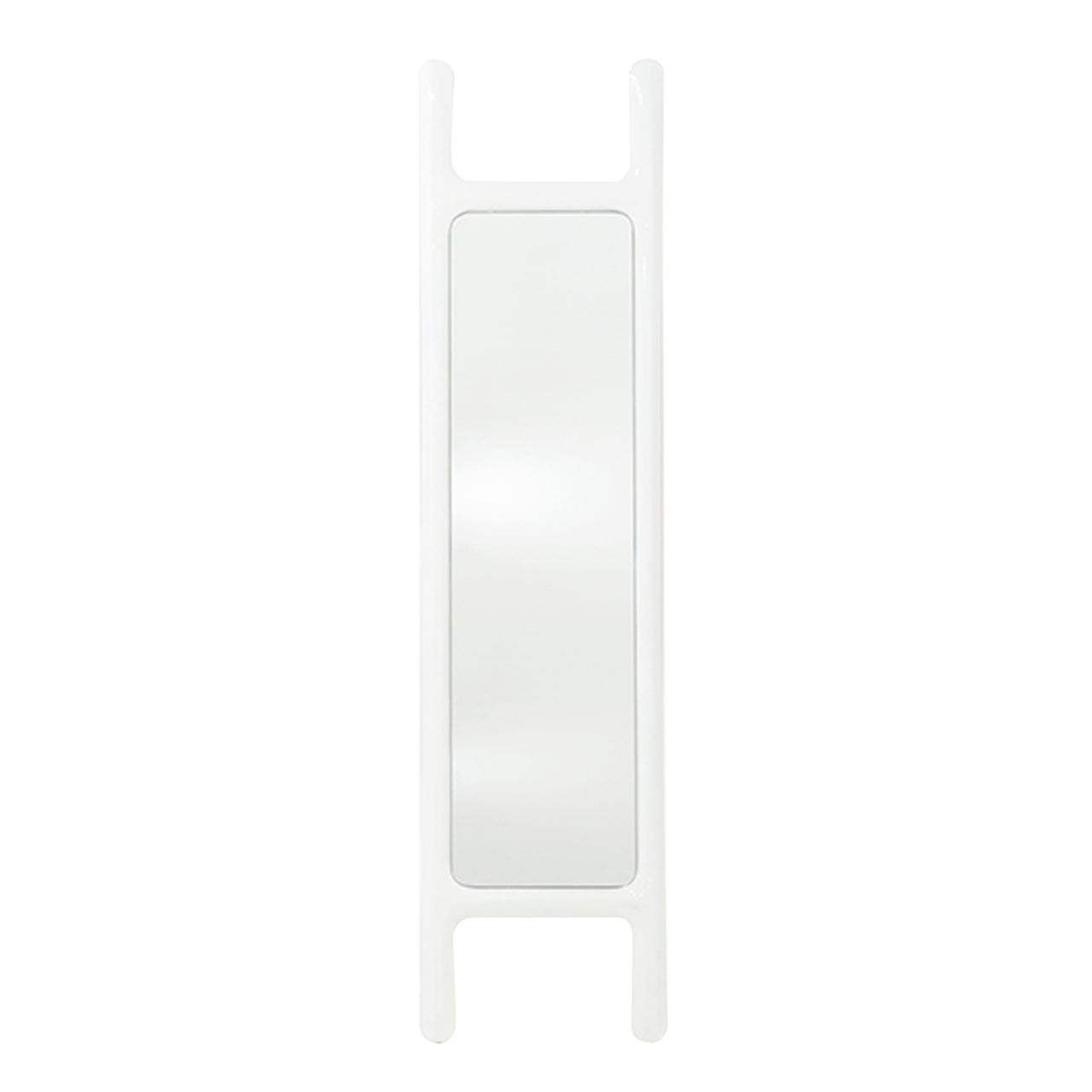 Drab Mirror: White Glossy Carbon Steel