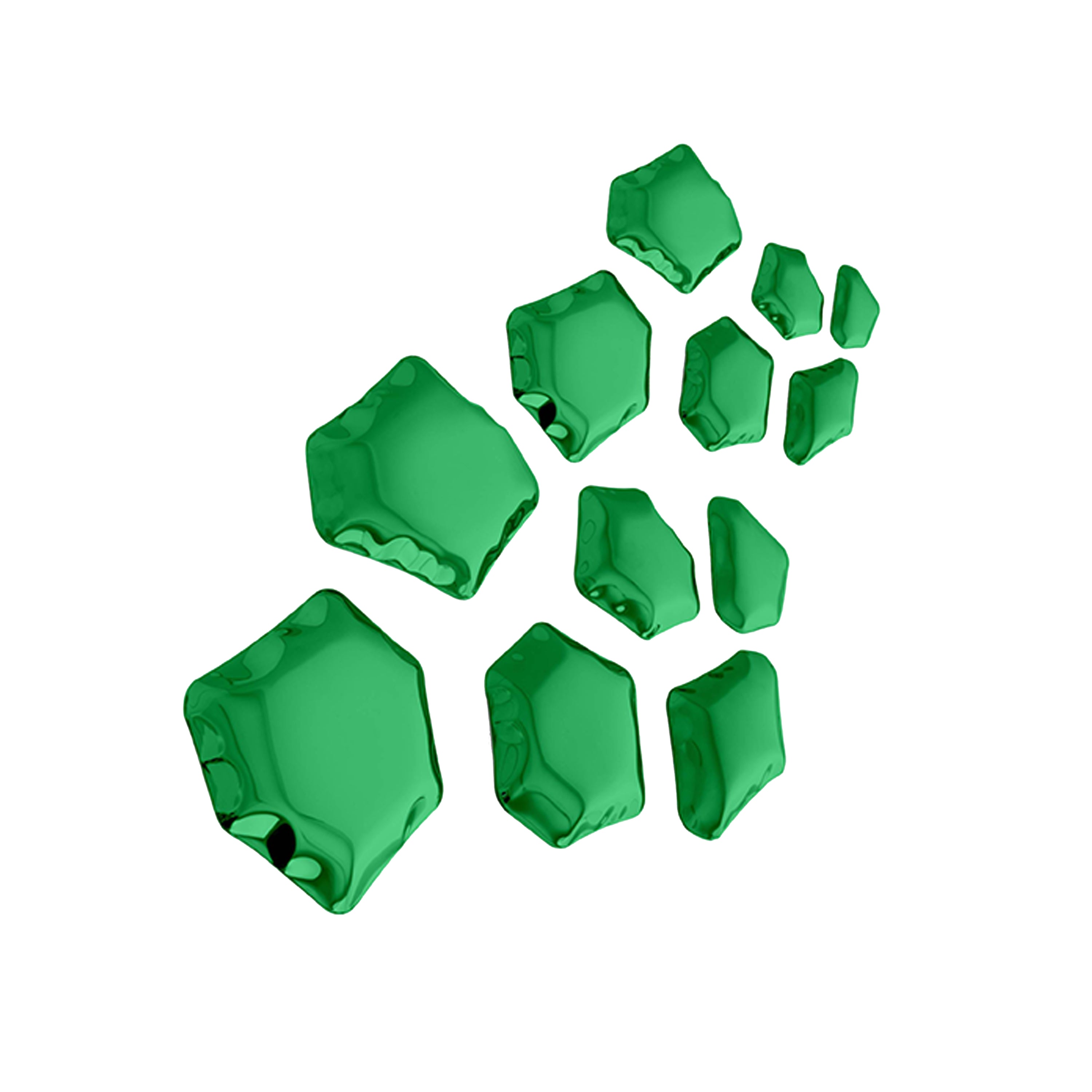 Kamyki Mirrors: Set of 12 + Emerald